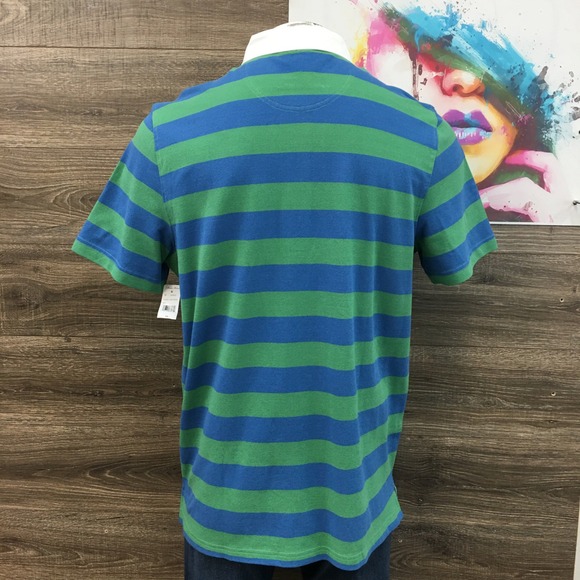 Brooks Brothers Men's XXL Blue Green Stripe Supima Cotton Polo Shirt NWT - Picture 5 of 8